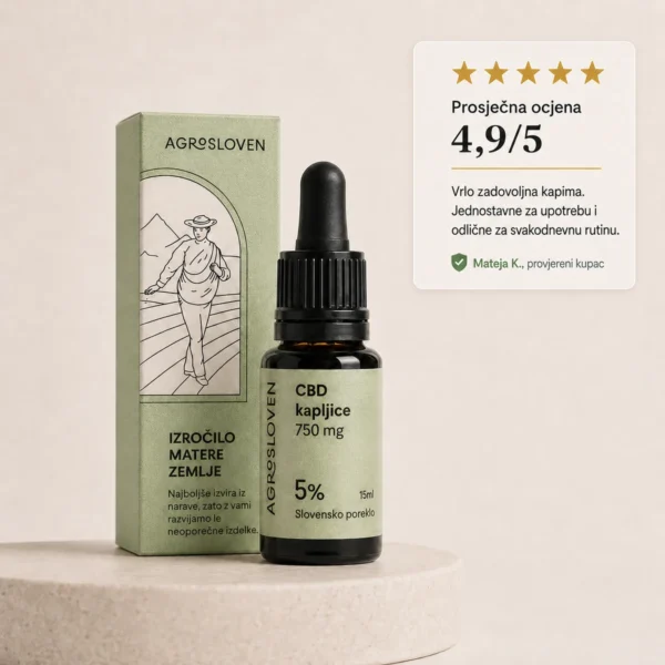 5 % CBD konopljine kapi, 750 mg, 15 ml – Agrosloven