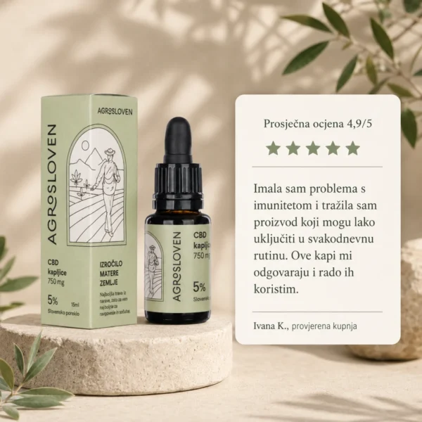 5 % CBD konopljine kapi, 750 mg, 15 ml – Agrosloven