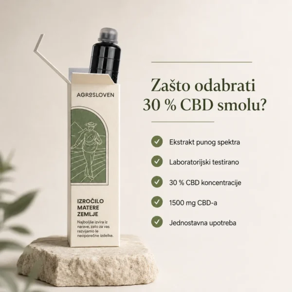30 % CBD konopljina smola – sastav i svojstva proizvoda
